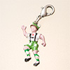 charm: boy with green trousers with carabiner, 25 mm