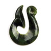 Ornament "Flosse" - Jade grün 55x40mm, 1 Stck.