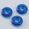 Glasperle Ring Großloch blau, 3 x 10mm, 12 Stk.
