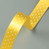 ribbon satin Dots yellow, 20m Rolle