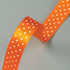 ribbon satin Dots orange, 20m Rolle
