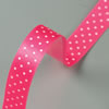 ribbon satin Dots pink, 20m Rolle