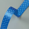 ribbon satin Dots blue, 20m Rolle