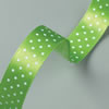 ribbon satin Dots light green, 20m Rolle
