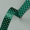 ribbon satin Dots green, 2m Rolle
