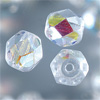 glass facet beads transparent, 6mm - 50pcs.