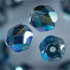 glass facet beads anthracite  iridescent, 4mm - 100pcs.
