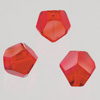 glass facet beads red, 8mm, 15 pcs.