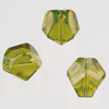 glass facet beads olive, 10mm, 8 pcs.