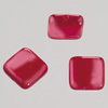 glass bead square flat dark red, 6mm, 40pcs.