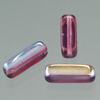 glass bead rectangle flat purple AB, 15 x 5 mm