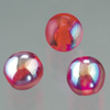 glass bead round red AB, 6mm, 50 pcs.