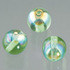 glass bead round green AB, 6mm, 50 pcs.