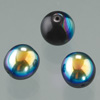 glass bead round jet AB, 6mm, 50 pcs.