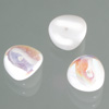 glass bead nuggets white AB, 4 x 9 mm, 30 pcs.