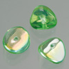 glass bead nuggets green AB, 4 x 9 mm, 30 pcs.