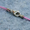 Cord neclace pink, breech silver 925 - 50cm