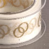 organza ribbon "wedding" cream/gold, 40mm, 20m roll