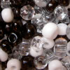Glass beads "shade in shade - black-white"
