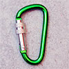spring hook / carabiner 62mm with screw one-point secured, green