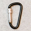 spring hook / carabiner 62mm with screw one-point secured, black