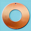 copper pendant Donut  - 2 holes - 2 pcs.