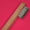 Stainless steel brush with 10mm bristles / 2 rows - plastic handle