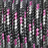 Paracord mixed colours black-white-pink, 2mm, 50m
