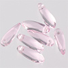 glas bead "Tie" light pink, 3x11mm, 50 pcs.