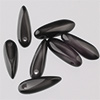 glas bead "Tie" black opaque, 3x11mm, 50 pcs.