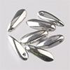 glas bead "Tie" silver, 3x11mm, 50 pcs.