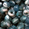 Glass beads "marble - aqua"