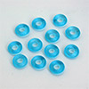 glas bead "ring" big whole light blue, 3 x 10mm, 12 pcs.