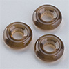 glas bead "ring" big whole brown, 3 x 10mm, 12 pcs.