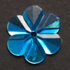 Ka-Jinker™ Faceted flower, turquoise, 20 pcs
