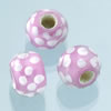 glass beads Big hole "points" rose, 1 pearl