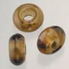 big whole bead "ring" brown, 11x17mm, 3 pcs.