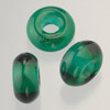 big whole bead "ring" green, 11x17mm, 3 pcs.