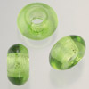 big whole bead "ring" light green, 11x17mm, 3 pcs.