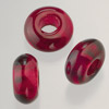 big whole bead "ring" red, 11x17mm, 3 pcs.