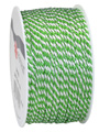 Viskosekordel green/white bicolour, 2mm, 50m