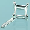 Holder with shaft for square stones 5 x 5 mm, fine silver SV980